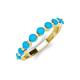 4 - Venice 3.00 mm Round Turquoise 9 Stone Wedding Band 