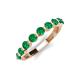 4 - Venice 3.00 mm Round Emerald 9 Stone Wedding Band 