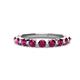 1 - Venice 3.00 mm Round Rhodolite Garnet 9 Stone Wedding Band 