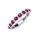 4 - Venice 3.00 mm Round Rhodolite Garnet 9 Stone Wedding Band 