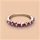 3 - Venice 3.00 mm Round Rhodolite Garnet 9 Stone Wedding Band 