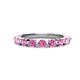 1 - Venice 3.00 mm Round Pink Sapphire 9 Stone Wedding Band 