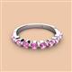 3 - Venice 3.00 mm Round Pink Sapphire 9 Stone Wedding Band 