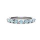1 - Venice 3.00 mm Round Aquamarine 9 Stone Wedding Band 