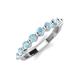 4 - Venice 3.00 mm Round Aquamarine 9 Stone Wedding Band 