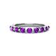 1 - Venice 3.00 mm Round Amethyst 9 Stone Wedding Band 