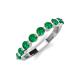 4 - Venice 3.00 mm Round Emerald 9 Stone Wedding Band 