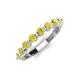 4 - Venice 3.00 mm Round Yellow Diamond 9 Stone Wedding Band 