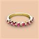3 - Venice 3.00 mm Round Pink Tourmaline 9 Stone Wedding Band 