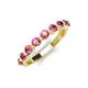4 - Venice 3.00 mm Round Pink Tourmaline 9 Stone Wedding Band 