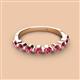 3 - Venice 3.00 mm Round Pink Tourmaline 9 Stone Wedding Band 