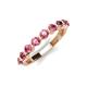 4 - Venice 3.00 mm Round Pink Tourmaline 9 Stone Wedding Band 