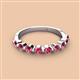 3 - Venice 3.00 mm Round Pink Tourmaline 9 Stone Wedding Band 