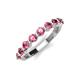 4 - Venice 3.00 mm Round Pink Tourmaline 9 Stone Wedding Band 