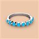 3 - Venice 3.00 mm Round Turquoise 9 Stone Wedding Band 