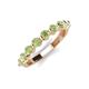 4 - Venice 3.00 mm Round Peridot 9 Stone Wedding Band 