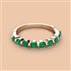 3 - Venice 3.00 mm Round Emerald 9 Stone Wedding Band 