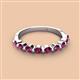 3 - Venice 3.00 mm Round Rhodolite Garnet 9 Stone Wedding Band 