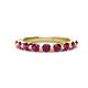 1 - Venice 3.00 mm Round Rhodolite Garnet 9 Stone Wedding Band 
