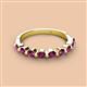 3 - Venice 3.00 mm Round Rhodolite Garnet 9 Stone Wedding Band 