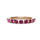 1 - Venice 3.00 mm Round Rhodolite Garnet 9 Stone Wedding Band 