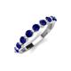 4 - Venice 3.00 mm Round Blue Sapphire 9 Stone Wedding Band 