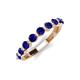 4 - Venice 3.00 mm Round Blue Sapphire 9 Stone Wedding Band 