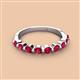 3 - Venice 3.00 mm Round Ruby 9 Stone Wedding Band 
