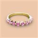 3 - Venice 3.00 mm Round Pink Sapphire 9 Stone Wedding Band 