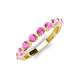 4 - Venice 3.00 mm Round Pink Sapphire 9 Stone Wedding Band 