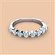 3 - Venice 3.00 mm Round Aquamarine 9 Stone Wedding Band 