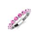 4 - Venice 3.00 mm Round Pink Sapphire 9 Stone Wedding Band 