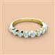 3 - Venice 3.00 mm Round Aquamarine 9 Stone Wedding Band 