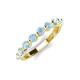 4 - Venice 3.00 mm Round Aquamarine 9 Stone Wedding Band 