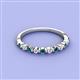 2 - Venice 2.00 mm Round Blue and White Diamond 11 Stone Wedding Band 