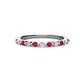1 - Venice 2.00 mm Round Ruby and Diamond 11 Stone Wedding Band 