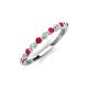 3 - Venice 2.00 mm Round Ruby and Diamond 11 Stone Wedding Band 