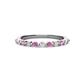 1 - Venice 2.00 mm Round Pink Sapphire and Diamond 11 Stone Wedding Band 