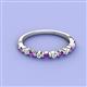 2 - Venice 2.00 mm Round Amethyst and Diamond 11 Stone Wedding Band 