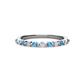1 - Venice 2.00 mm Round Blue Topaz and Diamond 11 Stone Wedding Band 