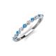 3 - Venice 2.00 mm Round Blue Topaz and Diamond 11 Stone Wedding Band 