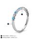 4 - Venice 2.00 mm Round Blue Topaz and Diamond 11 Stone Wedding Band 