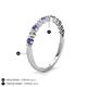 4 - Venice 2.00 mm Round Iolite and Diamond 11 Stone Wedding Band 