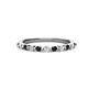 1 - Venice 2.00 mm Round Black and White Diamond 11 Stone Wedding Band 