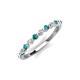 3 - Venice 2.00 mm Round London Blue Topaz and Diamond 11 Stone Wedding Band 