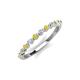 3 - Venice 2.00 mm Round Yellow and White Diamond 11 Stone Wedding Band 