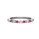 1 - Venice 2.00 mm Round Pink Tourmaline and Diamond 11 Stone Wedding Band 