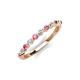 3 - Venice 2.00 mm Round Pink Tourmaline and Diamond 11 Stone Wedding Band 