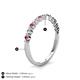 4 - Venice 2.00 mm Round Pink Tourmaline and Diamond 11 Stone Wedding Band 