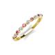 3 - Venice 2.00 mm Round Pink Tourmaline and Diamond 11 Stone Wedding Band 